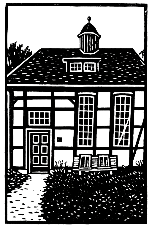 Strichzeichnung der Synagoge in Harmuthsachsen